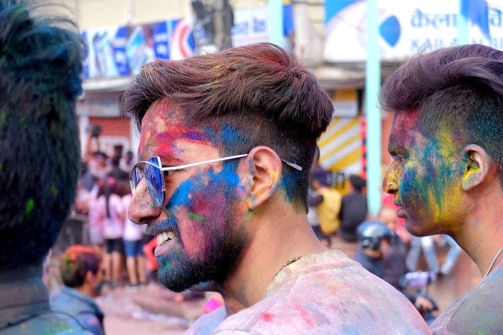 Indian guy - Kathmandu - Holi in Nepal