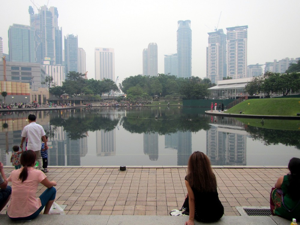 park near Petronas Towers in Kuala Lumpur