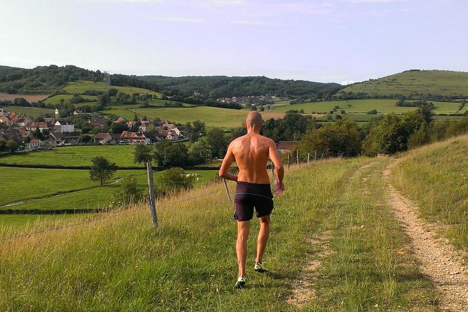 Kaspars running in Burgundy, France