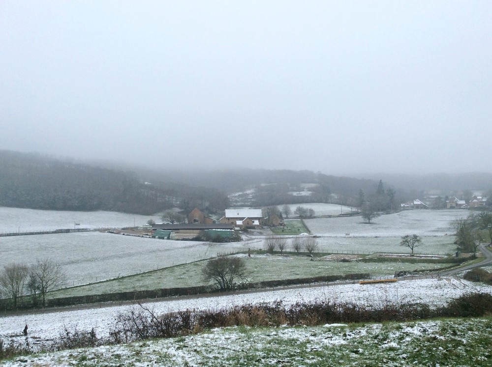 Snow in Burgundy, France