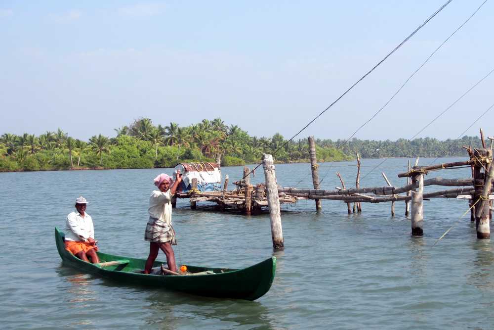Fishermen - Kerala backwaters, India