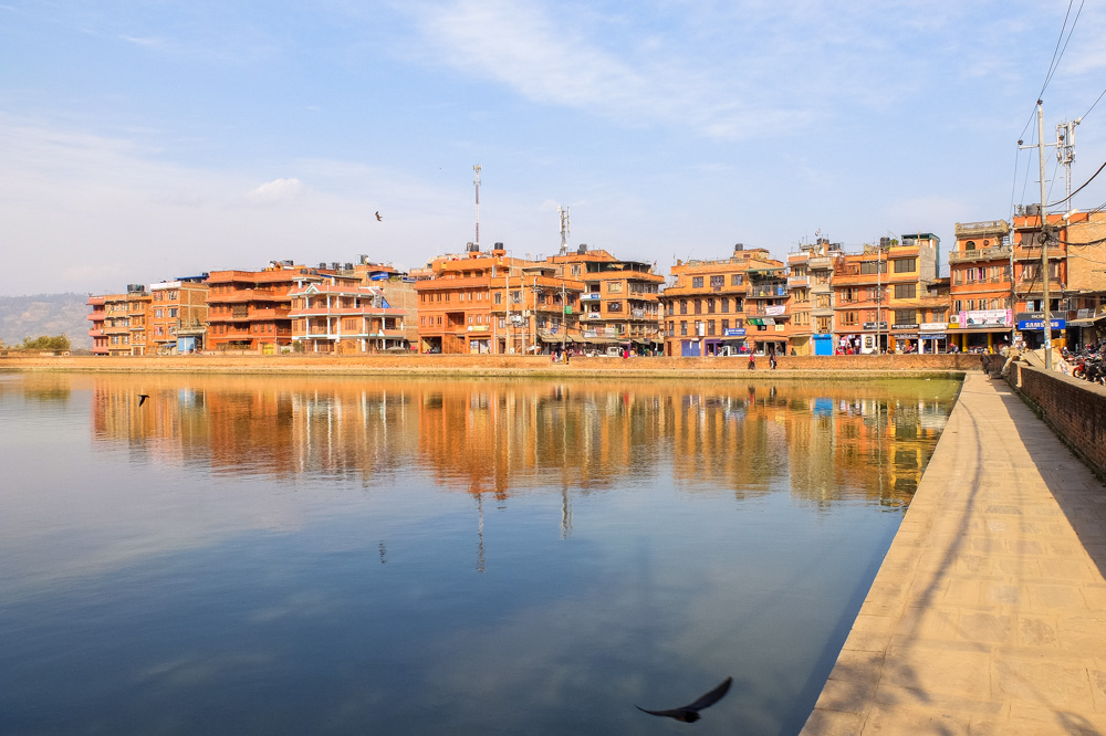 A lake in Bhaktapur, Nepal
