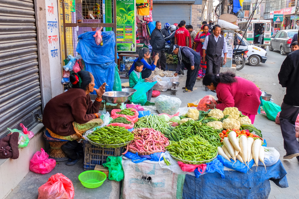 Vegetable seller in Kathmandu