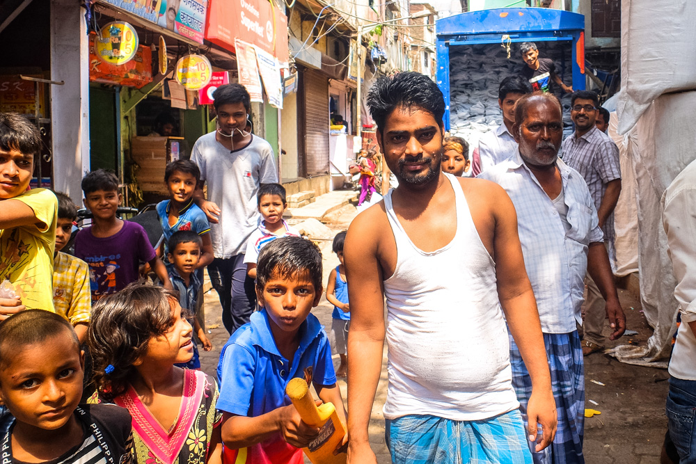 Locals in Dharavi Slum, Mumbai